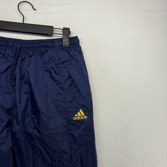 Vintage Adidas Track Pants Men's Medium Blue Embroidered Baggy Tech Hip Hop y2k - Picture 3 of 10